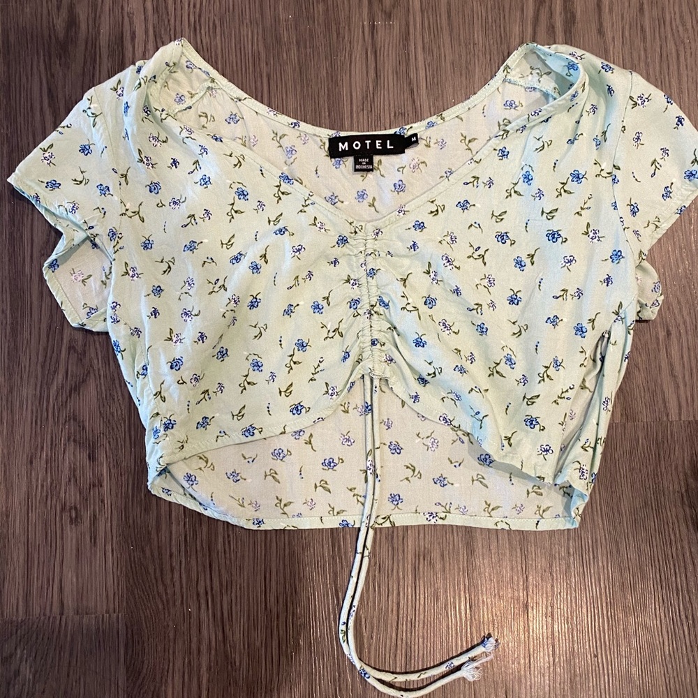 Motel Rocks Scrunch up Crop Top💚💙